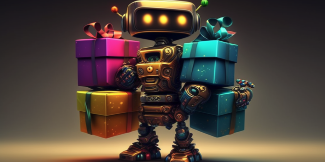 robot choosing gifts