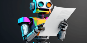 robot reading a document