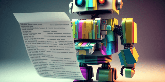 robot reading a document