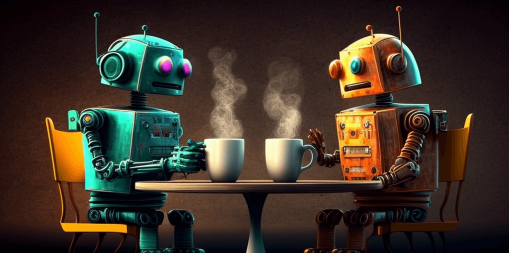 robots having coffee
