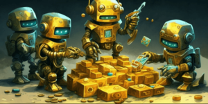 robots counting money