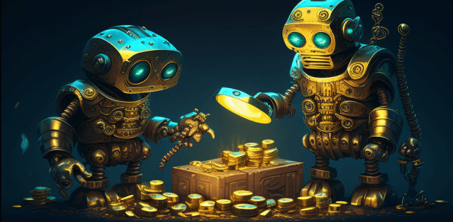 robots counting money