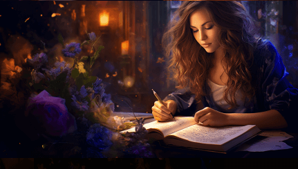 women writing in journal